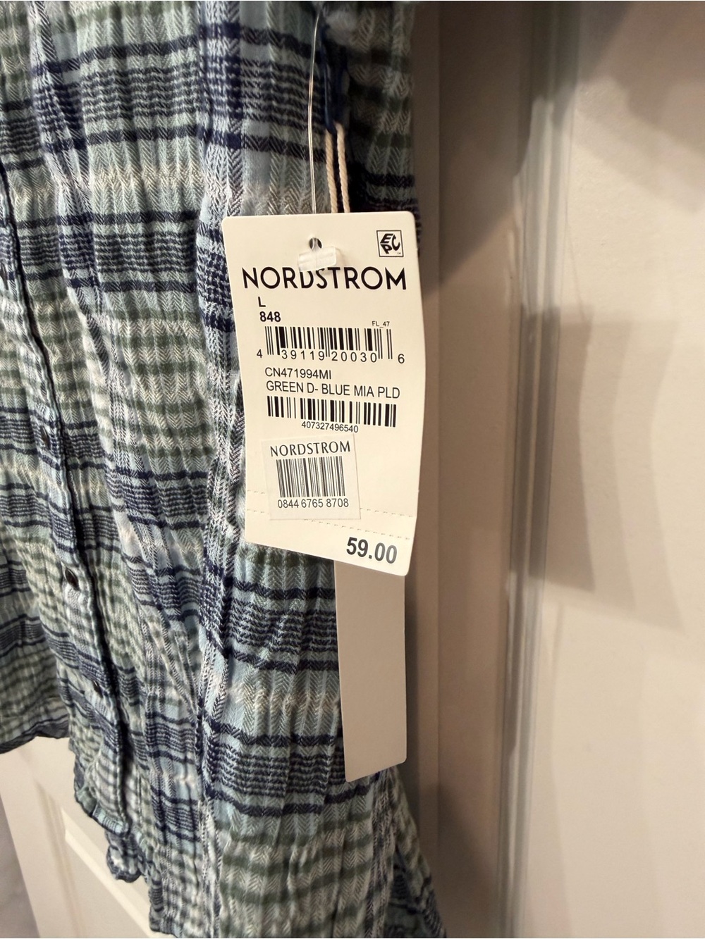 Caslon Green & Blue Plaid Short Sleeve Button Shirt - Picture 2 of 3